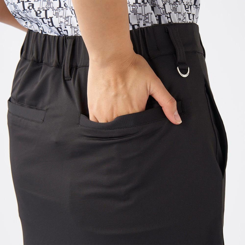 フィラ FILA　レディース 配色切替 部分メッシュ インナーパンツ付き スカート 755-343 ブラック　2025年モデル 詳細5