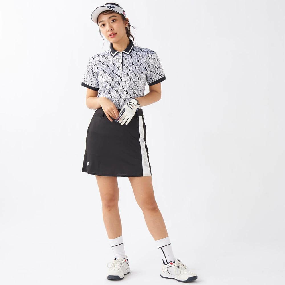 フィラ FILA　レディース 配色切替 部分メッシュ インナーパンツ付き スカート 755-343 ブラック　2025年モデル 詳細11