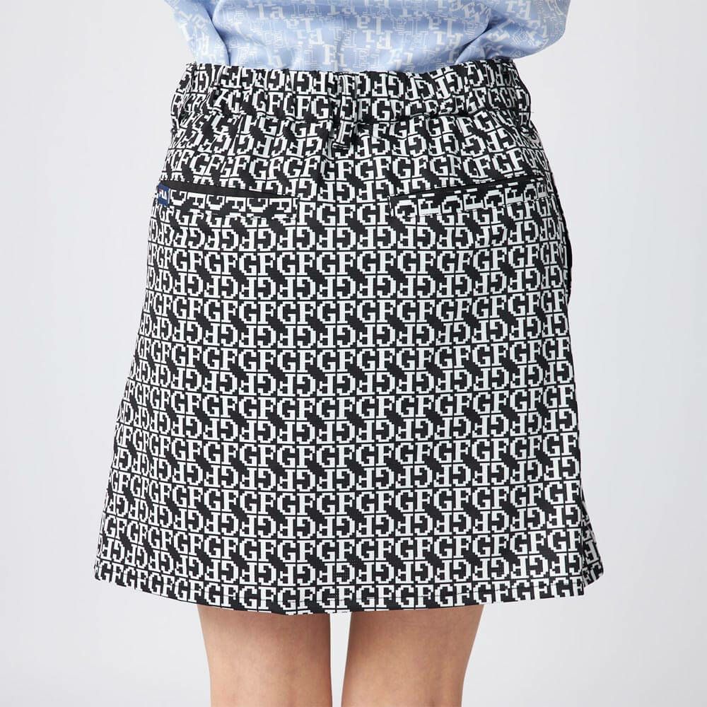 フィラ FILA　レディース 配色切替 部分メッシュ インナーパンツ付き スカート 755-343 ブラックプリント　2025年モデル 詳細2