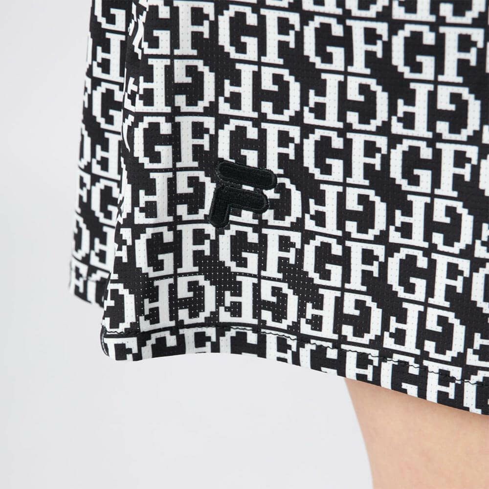 フィラ FILA　レディース 配色切替 部分メッシュ インナーパンツ付き スカート 755-343 ブラックプリント　2025年モデル 詳細8