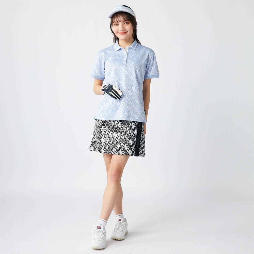 フィラ FILA　レディース 配色切替 部分メッシュ インナーパンツ付き スカート 755-343 ブラックプリント　2025年モデル 詳細11