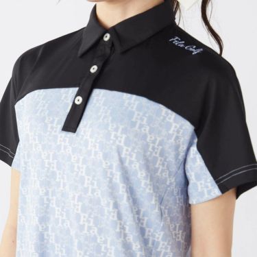 フィラ FILA　レディース タイポグラフィ柄 配色切替 ジャガード 半袖 ワンピース 755-441 ブルー　2025年モデル 詳細4
