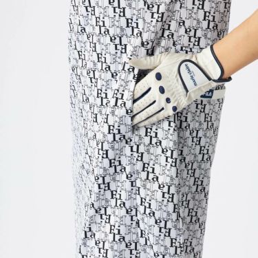 フィラ FILA　レディース タイポグラフィ柄 配色切替 ジャガード 半袖 ワンピース 755-441 ホワイト　2025年モデル 詳細6
