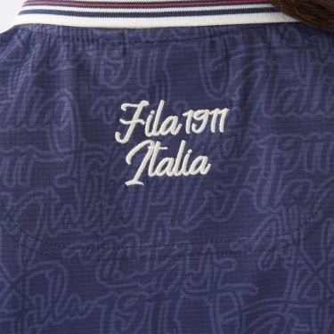 フィラ FILA　レディース プリント柄 遮熱 半袖 ポロシャツ 755-603 ネイビー　2025年モデル 詳細5