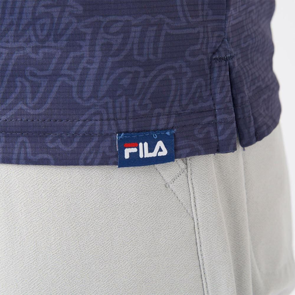 フィラ FILA　レディース プリント柄 遮熱 半袖 ポロシャツ 755-603 ネイビー　2025年モデル 詳細7