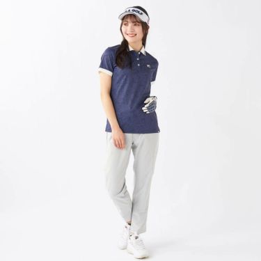 フィラ FILA　レディース プリント柄 遮熱 半袖 ポロシャツ 755-603 ネイビー　2025年モデル 詳細8