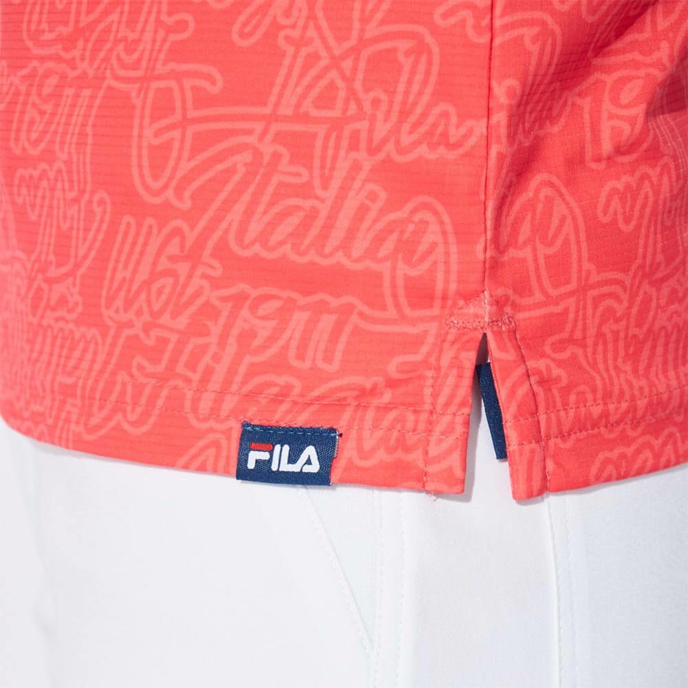 フィラ FILA　レディース プリント柄 遮熱 半袖 ポロシャツ 755-603 ピンク　2025年モデル 詳細6