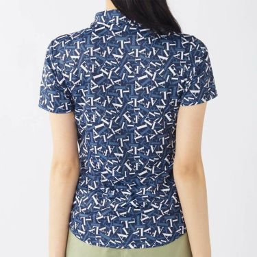 フィラ FILA　レディース 接触冷感 タイポグラフィ柄 半袖 ポロシャツ 755-607 ネイビー　2025年モデル 詳細2