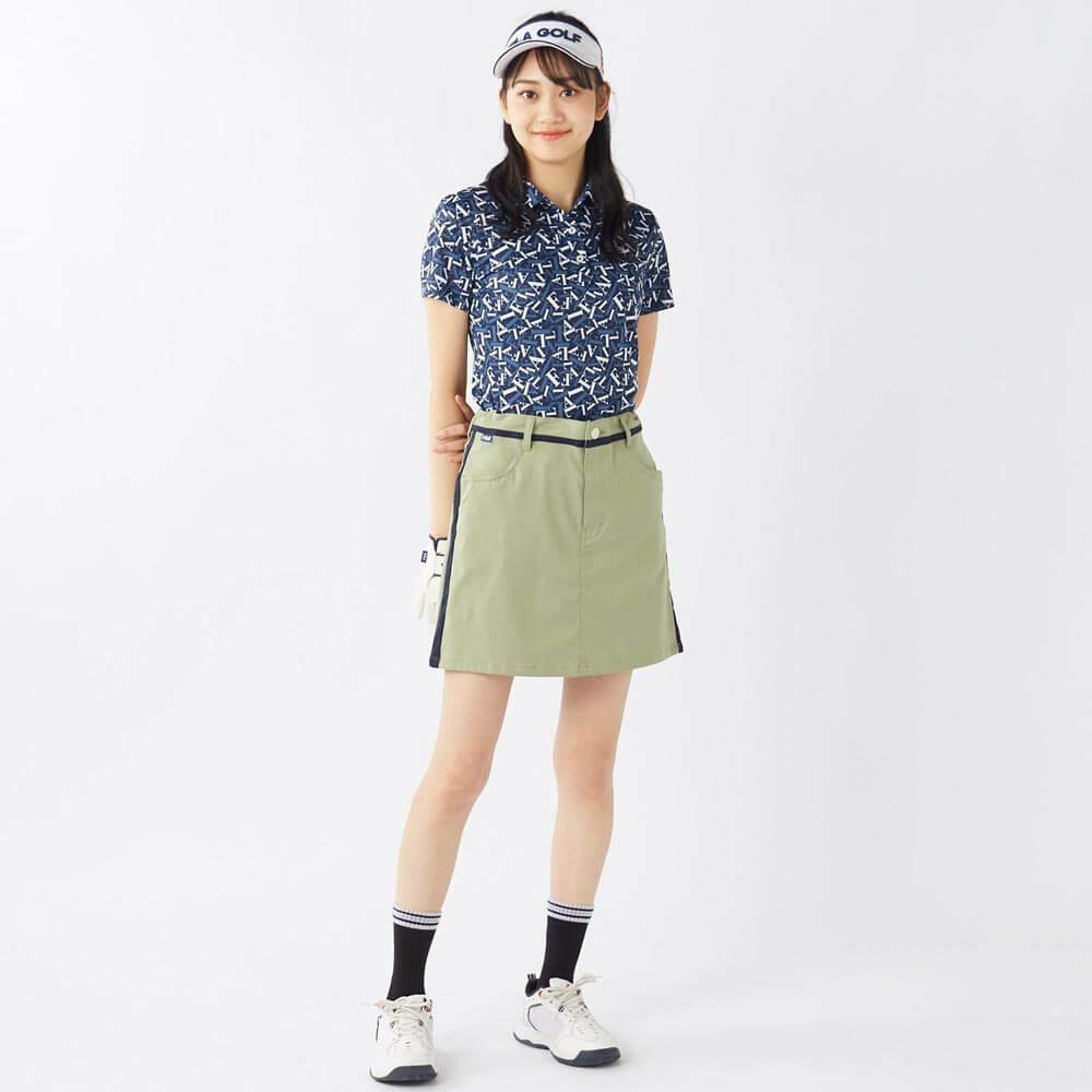 フィラ FILA　レディース 接触冷感 タイポグラフィ柄 半袖 ポロシャツ 755-607 ネイビー　2025年モデル 詳細6