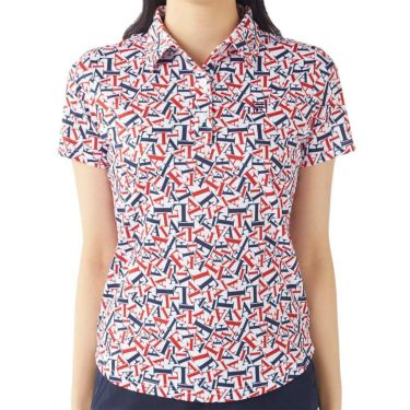 フィラ FILA　レディース 接触冷感 タイポグラフィ柄 半袖 ポロシャツ 755-607 ホワイト　2025年モデル