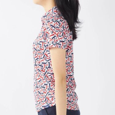 フィラ FILA　レディース 接触冷感 タイポグラフィ柄 半袖 ポロシャツ 755-607 ホワイト　2025年モデル 詳細3