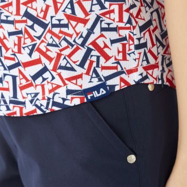 フィラ FILA　レディース 接触冷感 タイポグラフィ柄 半袖 ポロシャツ 755-607 ホワイト　2025年モデル 詳細5