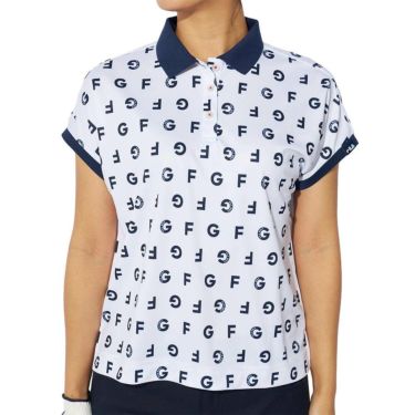 フィラ FILA　レディース モノグラム柄 フレンチスリーブ 半袖 ポロシャツ 755-610 ホワイト　2025年モデル