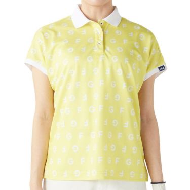 フィラ FILA　レディース モノグラム柄 フレンチスリーブ 半袖 ポロシャツ 755-610 イエロー　2025年モデル