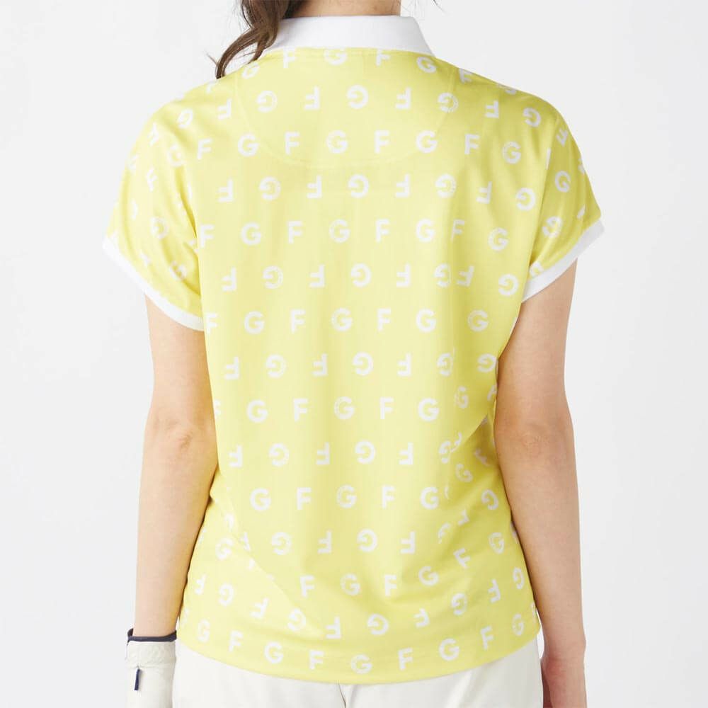 フィラ FILA　レディース モノグラム柄 フレンチスリーブ 半袖 ポロシャツ 755-610 イエロー　2025年モデル 詳細2