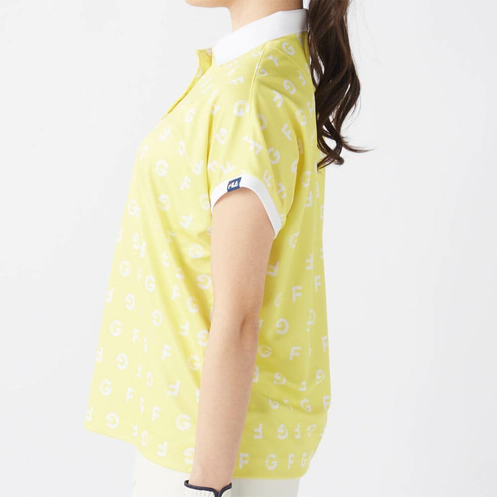 フィラ FILA　レディース モノグラム柄 フレンチスリーブ 半袖 ポロシャツ 755-610 イエロー　2025年モデル 詳細3