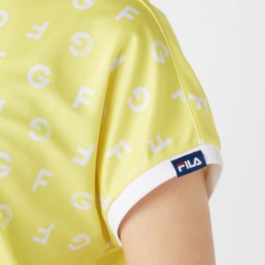 フィラ FILA　レディース モノグラム柄 フレンチスリーブ 半袖 ポロシャツ 755-610 イエロー　2025年モデル 詳細5