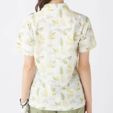 フィラ FILA　レディース シアサッカー リゾート柄 半袖 ポロシャツ 755-612 カーキ　2025年モデル 詳細2