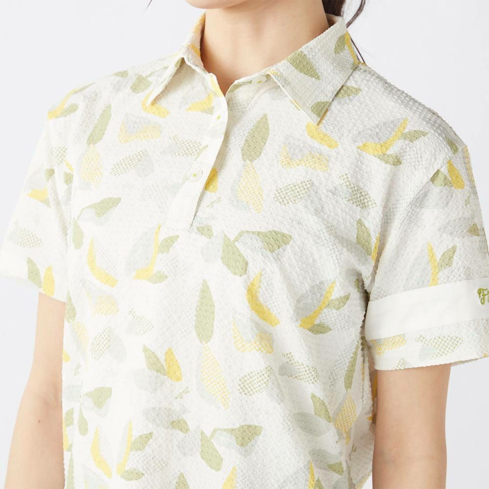 フィラ FILA　レディース シアサッカー リゾート柄 半袖 ポロシャツ 755-612 カーキ　2025年モデル 詳細4