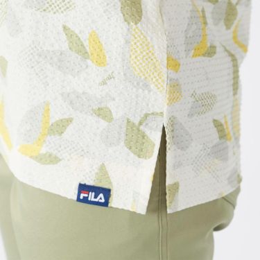 フィラ FILA　レディース シアサッカー リゾート柄 半袖 ポロシャツ 755-612 カーキ　2025年モデル 詳細6
