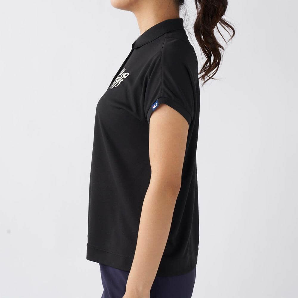 フィラ FILA　レディース ロゴデザイン ハート バックプリント 半袖 ポロシャツ 755-615 ブラック　2025年モデル 詳細3