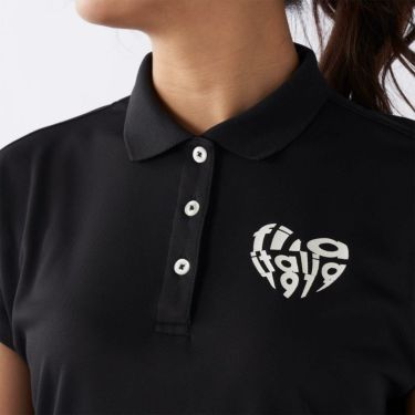 フィラ FILA　レディース ロゴデザイン ハート バックプリント 半袖 ポロシャツ 755-615 ブラック　2025年モデル 詳細4
