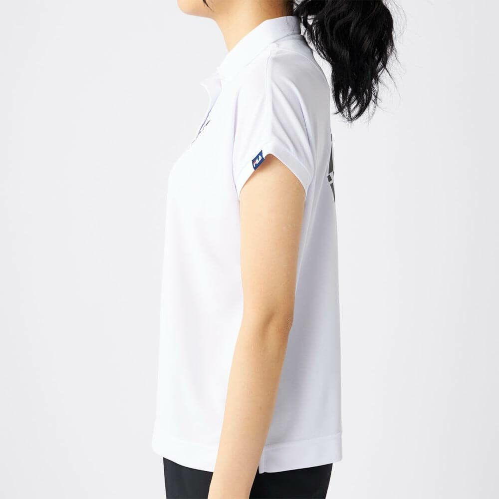 フィラ FILA　レディース ロゴデザイン ハート バックプリント 半袖 ポロシャツ 755-615 ホワイト　2025年モデル 詳細3