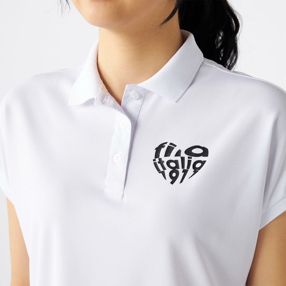 フィラ FILA　レディース ロゴデザイン ハート バックプリント 半袖 ポロシャツ 755-615 ホワイト　2025年モデル 詳細4