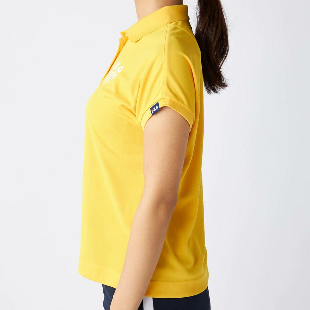フィラ FILA　レディース ロゴデザイン ハート バックプリント 半袖 ポロシャツ 755-615 イエロー　2025年モデル 詳細3