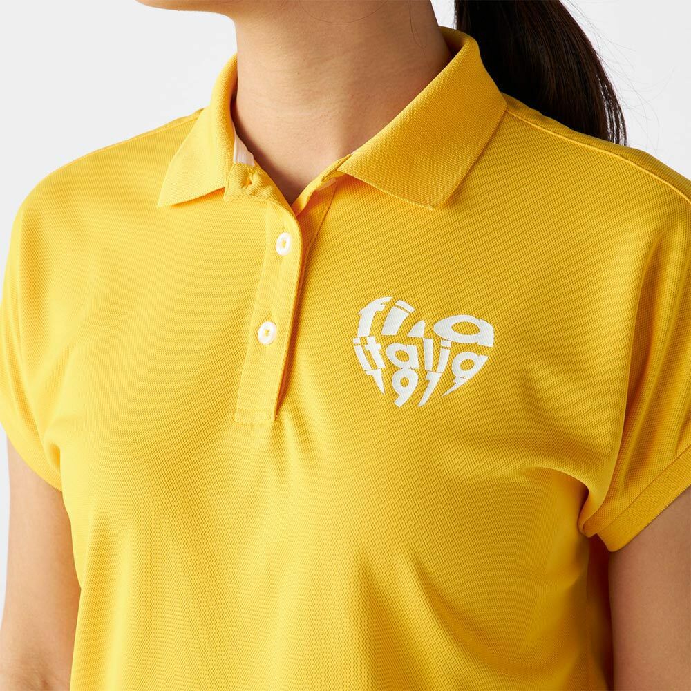 フィラ FILA　レディース ロゴデザイン ハート バックプリント 半袖 ポロシャツ 755-615 イエロー　2025年モデル 詳細4