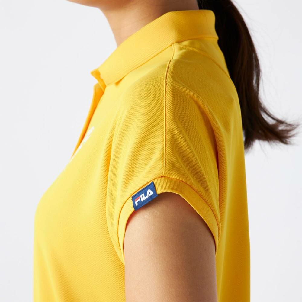 フィラ FILA　レディース ロゴデザイン ハート バックプリント 半袖 ポロシャツ 755-615 イエロー　2025年モデル 詳細5