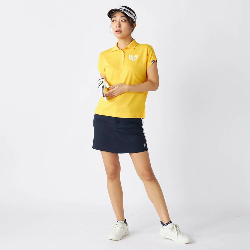 フィラ FILA　レディース ロゴデザイン ハート バックプリント 半袖 ポロシャツ 755-615 イエロー　2025年モデル 詳細7