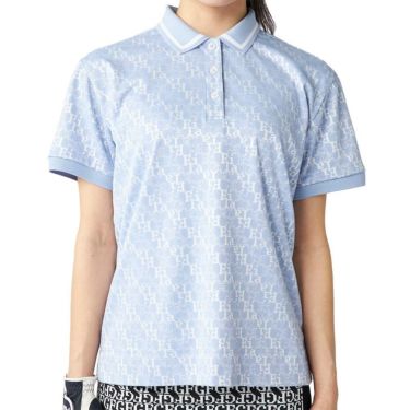 フィラ FILA　レディース タイポグラフィ柄 ジャガード 半袖 ポロシャツ 755-643 ブルー　2025年モデル