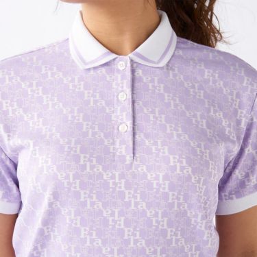 フィラ FILA　レディース タイポグラフィ柄 ジャガード 半袖 ポロシャツ 755-643 パープル　2025年モデル 詳細4