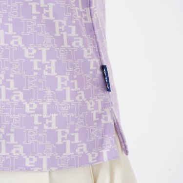 フィラ FILA　レディース タイポグラフィ柄 ジャガード 半袖 ポロシャツ 755-643 パープル　2025年モデル 詳細5