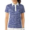 フィラ FILA　レディース デジタル柄 配色切替 半袖 ポロシャツ 755-644 ブルー　2025年モデル