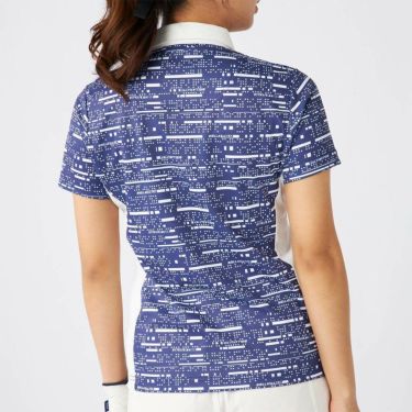 フィラ FILA　レディース デジタル柄 配色切替 半袖 ポロシャツ 755-644 ブルー　2025年モデル 詳細2