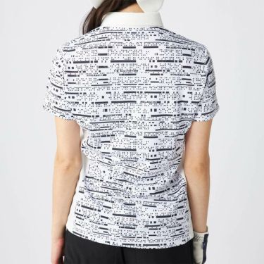 フィラ FILA　レディース デジタル柄 配色切替 半袖 ポロシャツ 755-644 ホワイト　2025年モデル 詳細2
