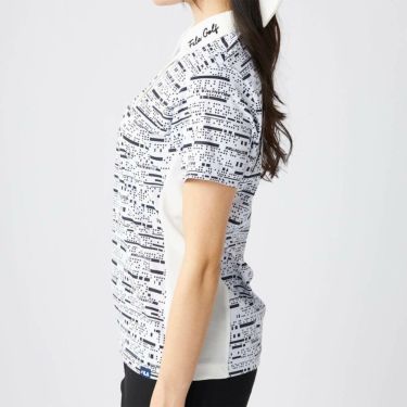 フィラ FILA　レディース デジタル柄 配色切替 半袖 ポロシャツ 755-644 ホワイト　2025年モデル 詳細3