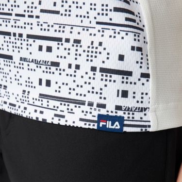 フィラ FILA　レディース デジタル柄 配色切替 半袖 ポロシャツ 755-644 ホワイト　2025年モデル 詳細5
