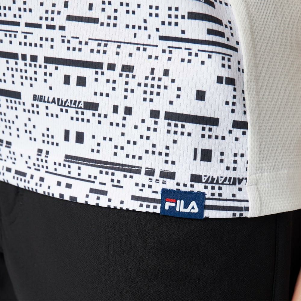 フィラ FILA　レディース デジタル柄 配色切替 半袖 ポロシャツ 755-644 ホワイト　2025年モデル 詳細5