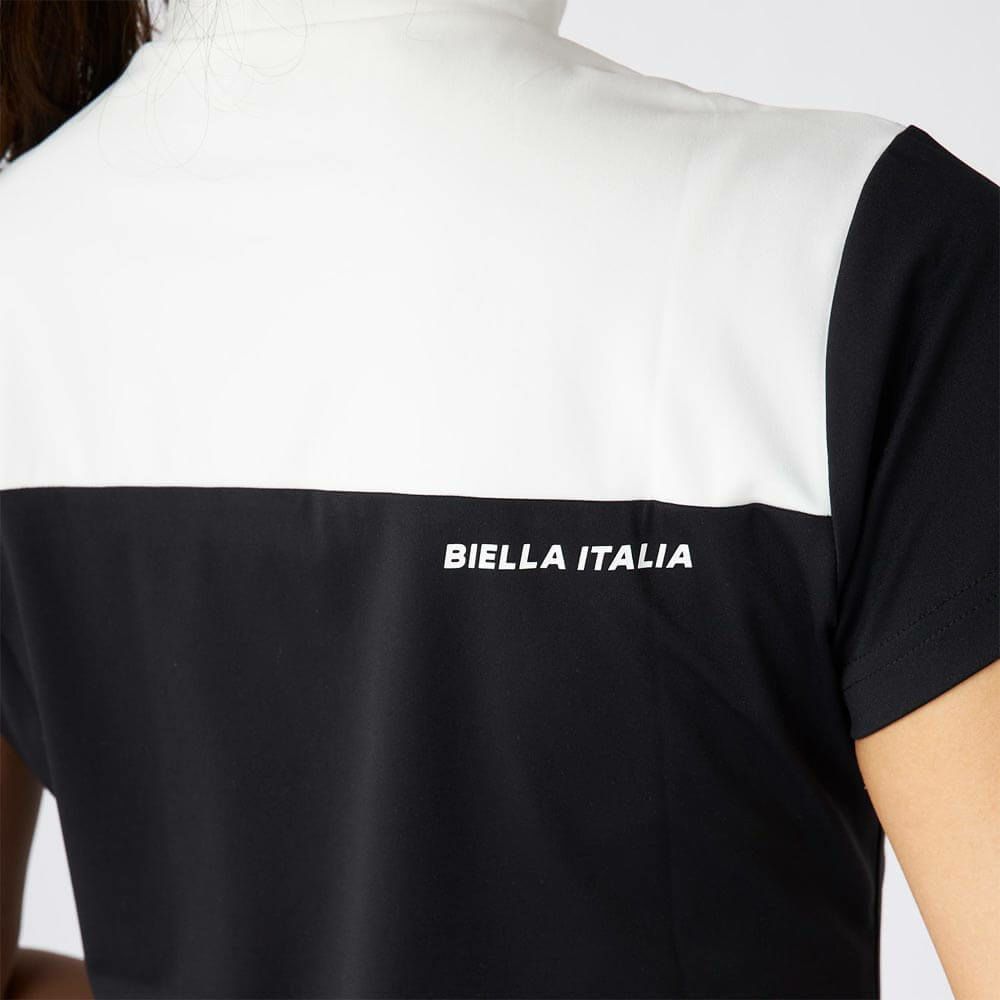 フィラ FILA　レディース メッシュレイヤード バイカラー 半袖 モックネックシャツ 755-647 ブラック　2025年モデル 詳細5