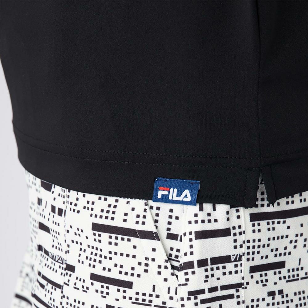 フィラ FILA　レディース メッシュレイヤード バイカラー 半袖 モックネックシャツ 755-647 ブラック　2025年モデル 詳細6