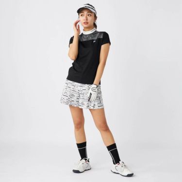 フィラ FILA　レディース メッシュレイヤード バイカラー 半袖 モックネックシャツ 755-647 ブラック　2025年モデル 詳細7
