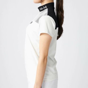 フィラ FILA　レディース メッシュレイヤード バイカラー 半袖 モックネックシャツ 755-647 ホワイト　2025年モデル 詳細3