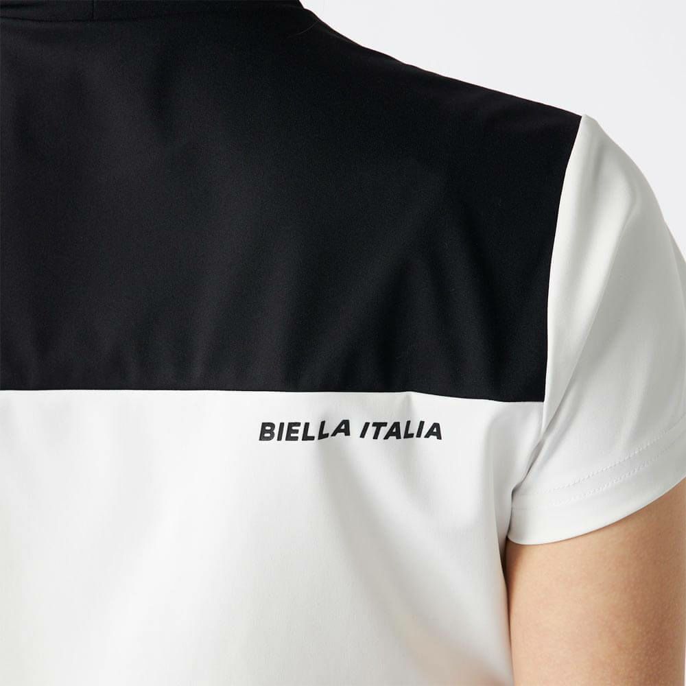 フィラ FILA　レディース メッシュレイヤード バイカラー 半袖 モックネックシャツ 755-647 ホワイト　2025年モデル 詳細5