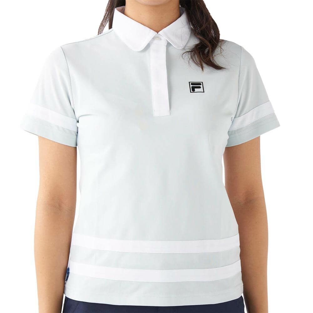 フィラ FILA　レディース ラインデザイン 半袖 ポロシャツ 755-662 ライトブルー　2025年モデル