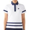 フィラ FILA　レディース ラインデザイン 半袖 ポロシャツ 755-662 ホワイト　2025年モデル