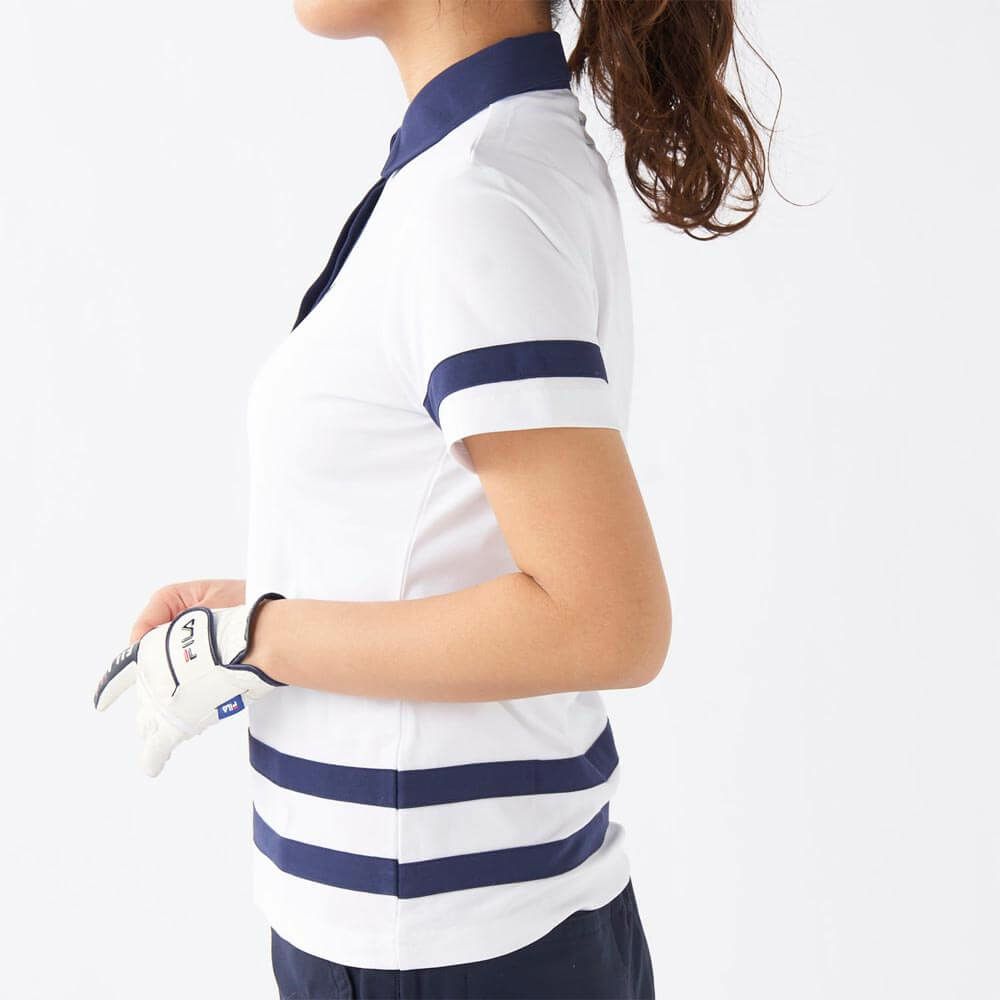 フィラ FILA　レディース ラインデザイン 半袖 ポロシャツ 755-662 ホワイト　2025年モデル 詳細3