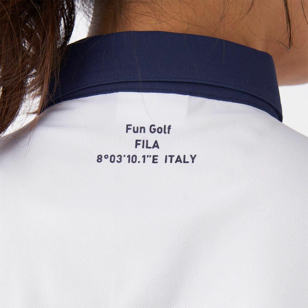 フィラ FILA　レディース ラインデザイン 半袖 ポロシャツ 755-662 ホワイト　2025年モデル 詳細6